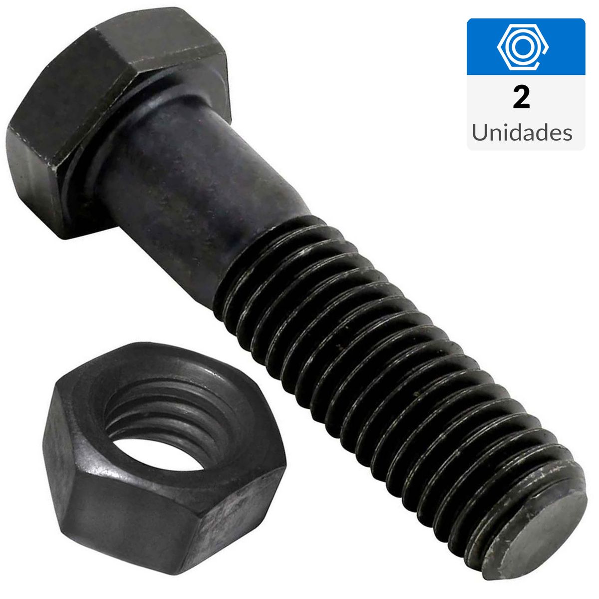 MAMUT - Perno cab.hexagonal g8.unc con tuerca 1/4 x 1 1/4 pavonado 2 unid