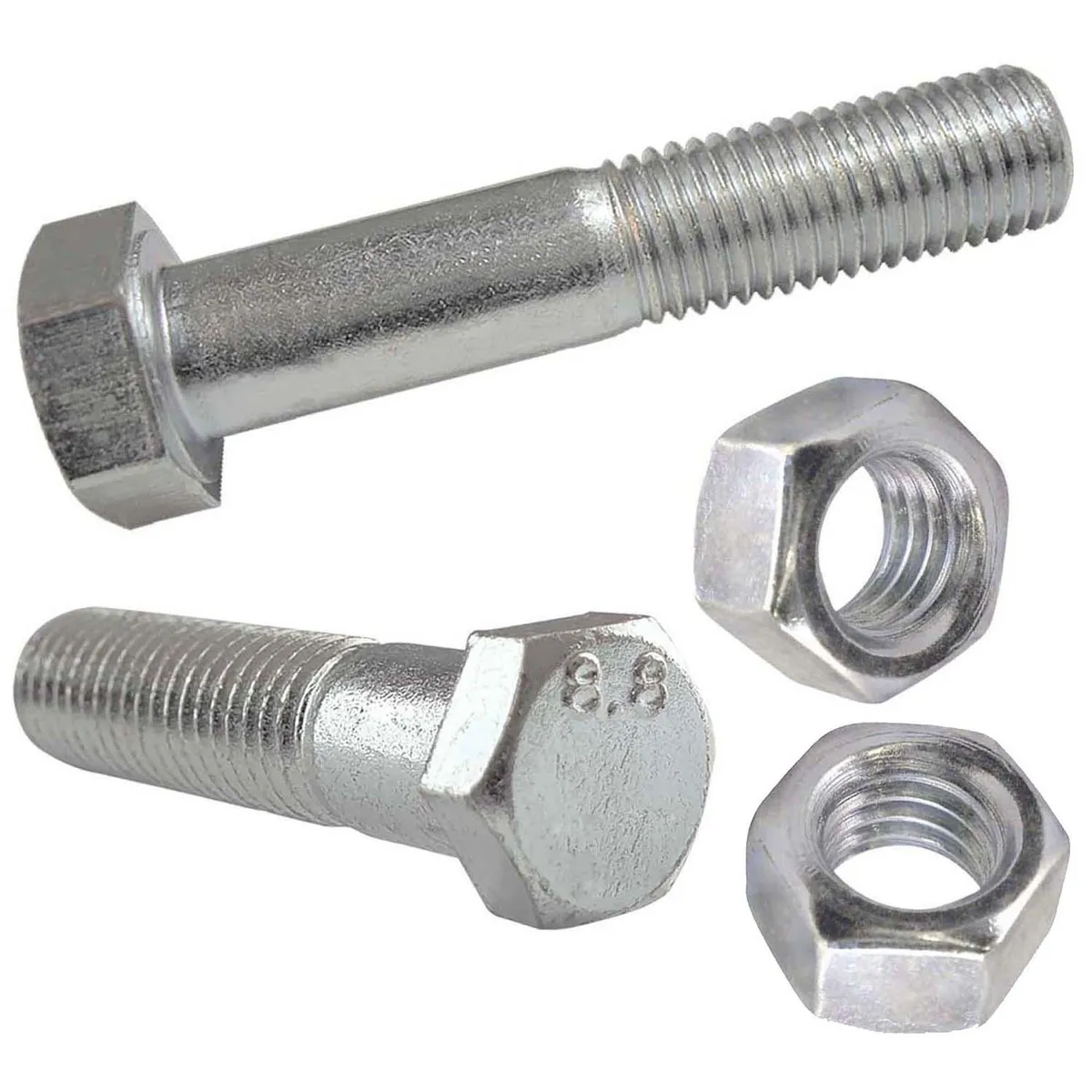 MAMUT - Perno hexagonal métrico 8.8 c/tuerca M6 x 60 mm zincado 2 unid
