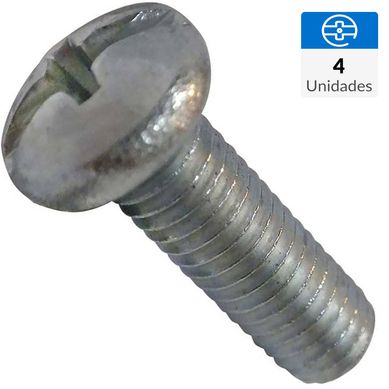 Perno cabeza pan mtrica M6-1.0x40 mm zincada 4 unid