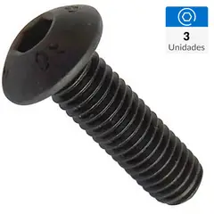 MAMUT - Perno cabeza boton M4 x 16 mm c/tuerca pavonado negro 3u