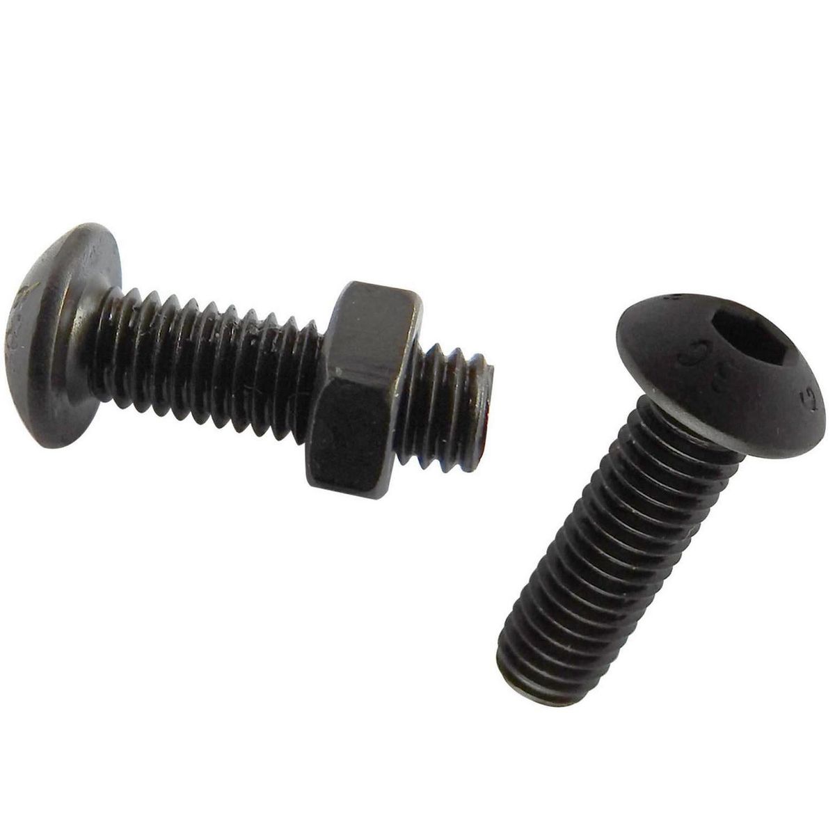 MAMUT - Perno cabeza boton M5 x 8 mm c/tuerca pavonado negro 2u