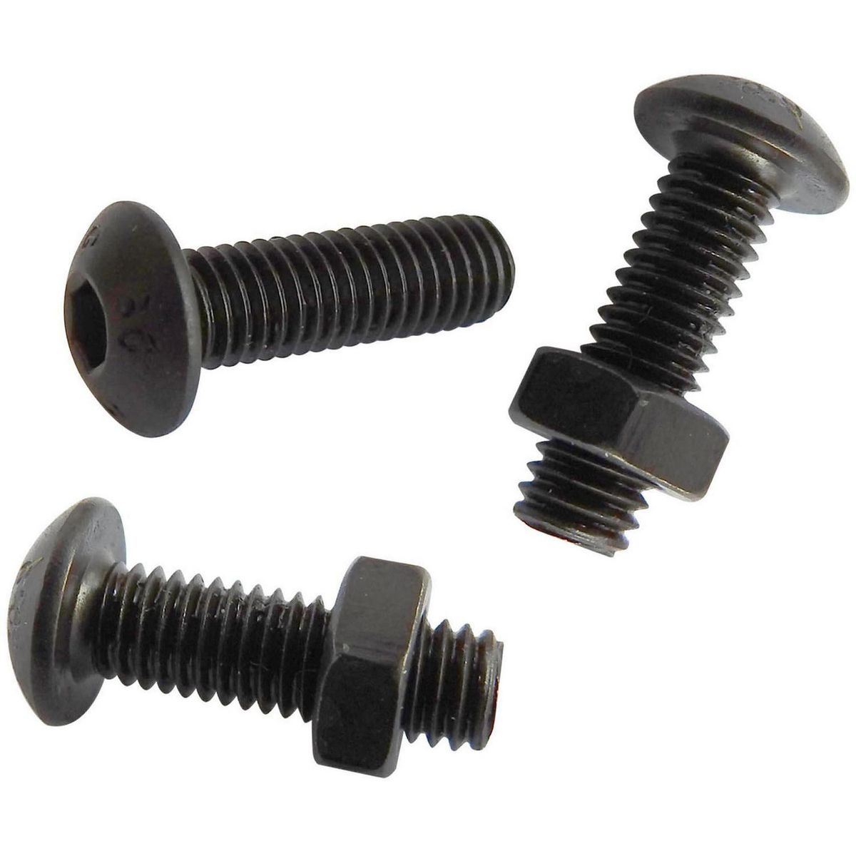 MAMUT - Perno cabeza boton M4 x 12 mm c/tuerca pavonado negro  3u