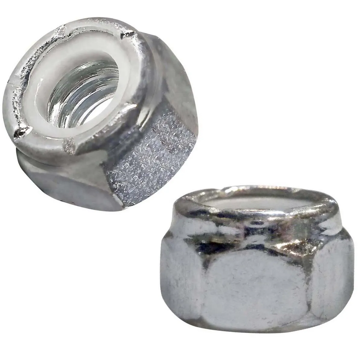 MAMUT - Tuerca hexagonal c/seguro nylon métrica M6-1.0 zincada 2 unid