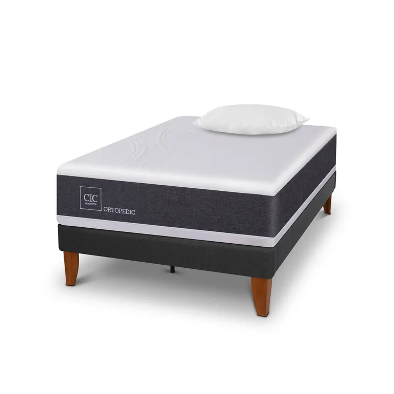 CIC Cama 1.5 plazas Europea Curve New Ortopedic Gris