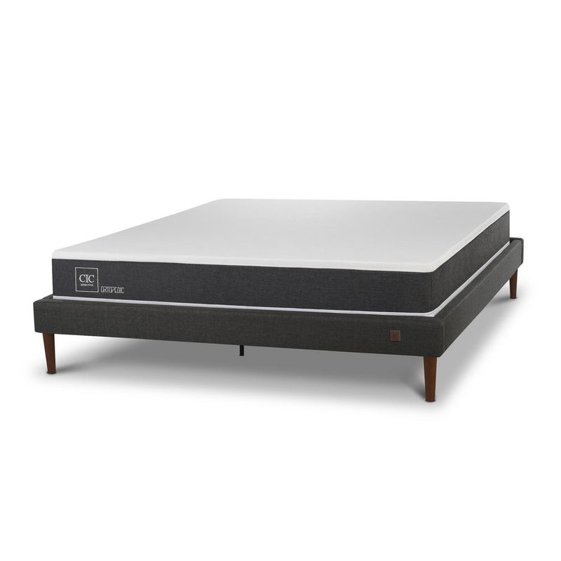 CIC - Cama 2 Plazas Europea Curve New Ortopedic Blanco/Gris