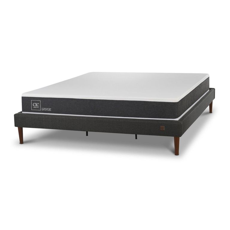 Cama King Europea Curve New Ortopedic Gris