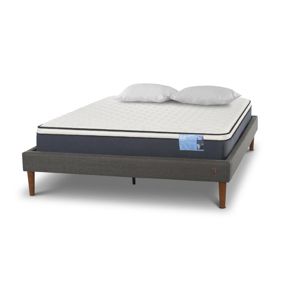 CIC - Cama 2 plazas Europea Curve Excellence Plus Blanco/ Azul