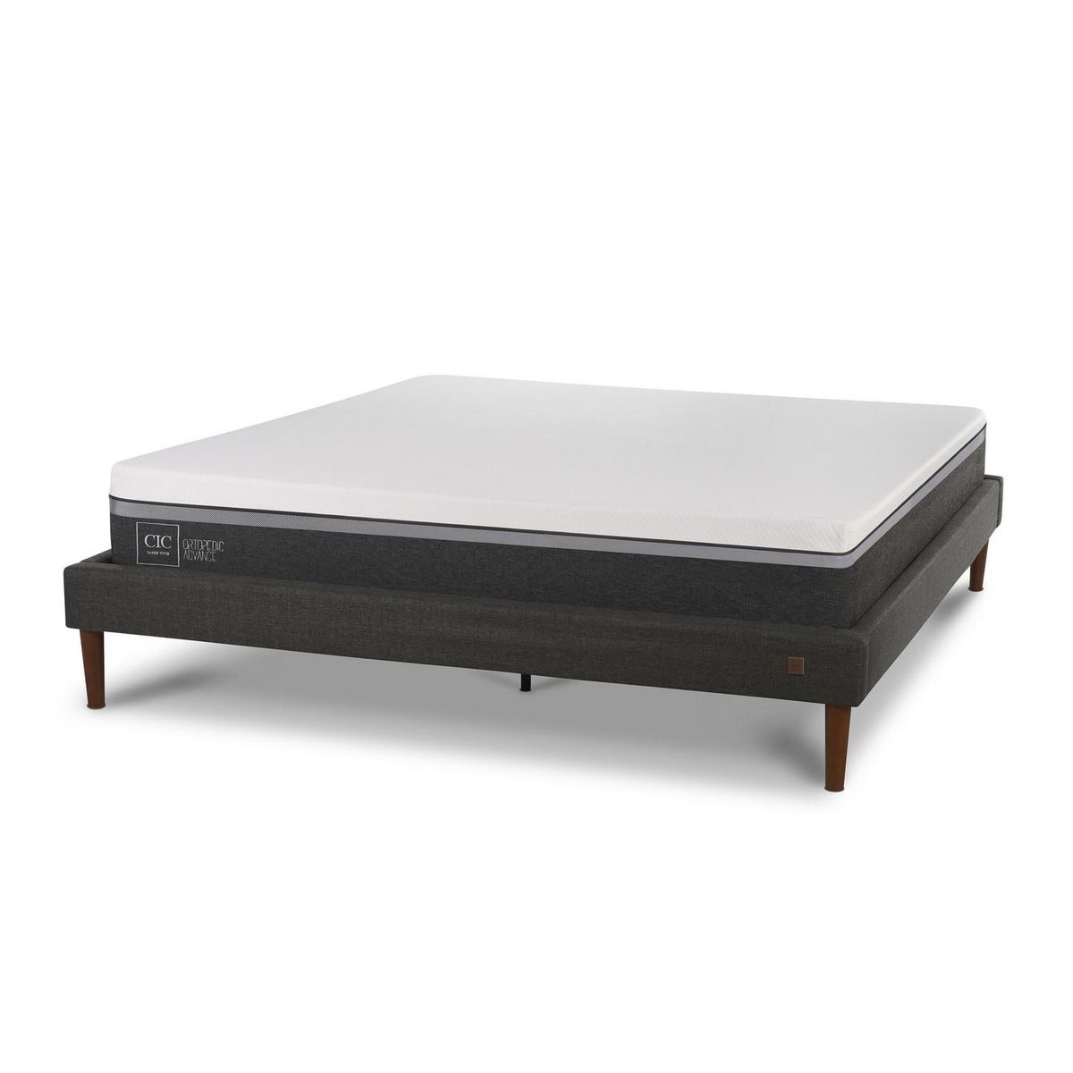 CIC - Cama 2 plazas Europea Curve Ortopedic Blanco/Gris