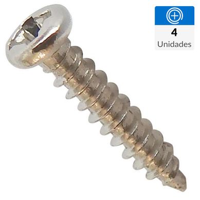 Mini tornillo cabeza plana phillips M1.7 x 10 mm niquelado 4 unid