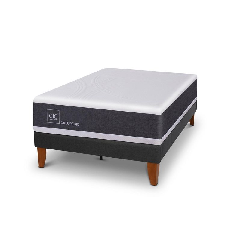 CIC Cama 1.5 plazas Europea Curve New Ortopedic Gris