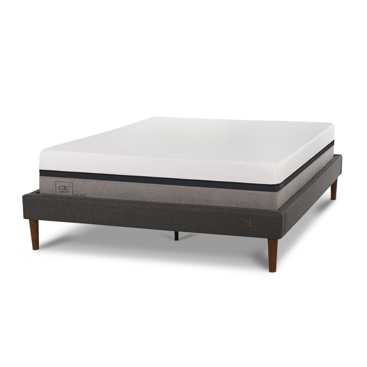 CIC - Cama 2 plazas Europea Curve Balance Blanco/Gris