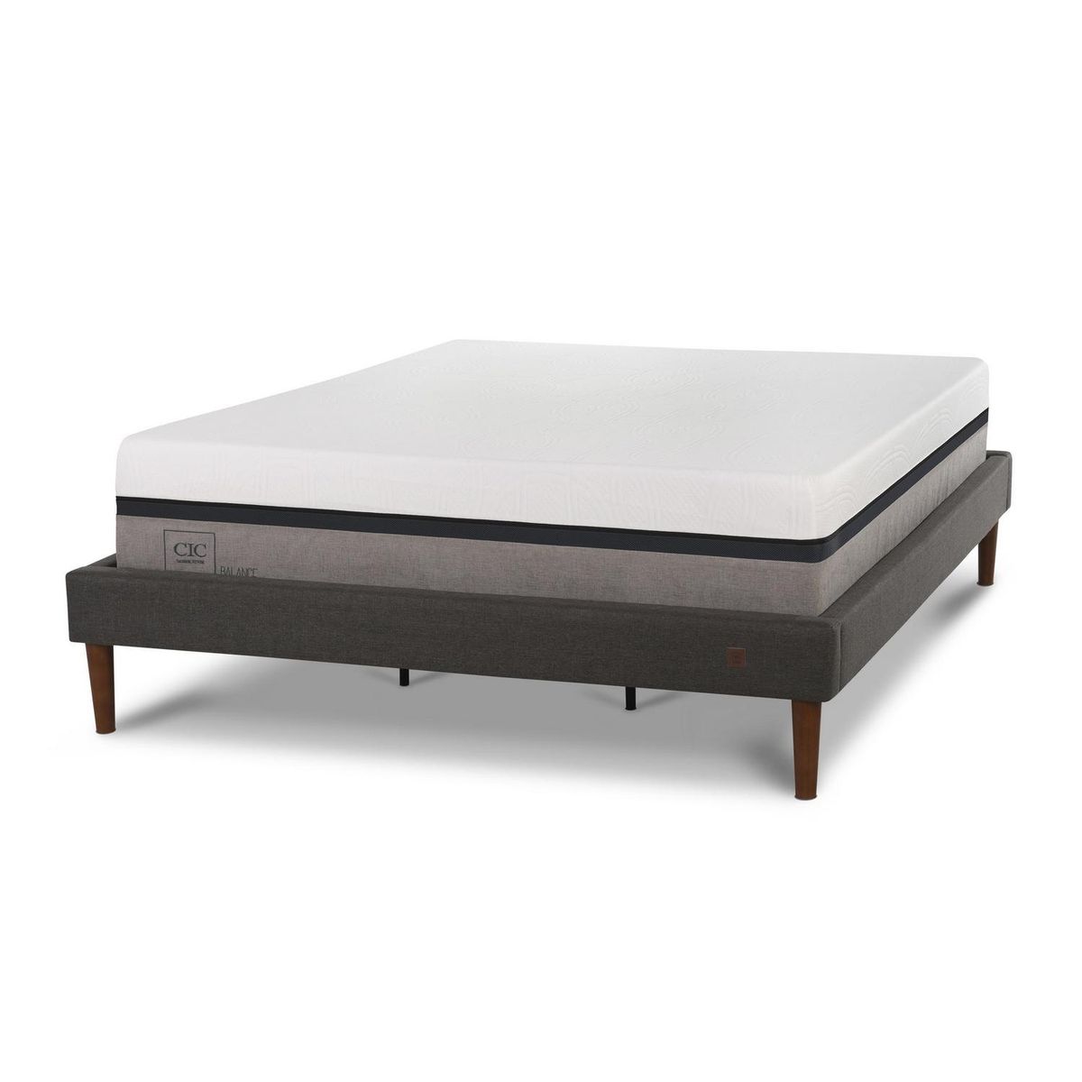 CIC - Cama King Europea Curve Balance Blanco/Gris