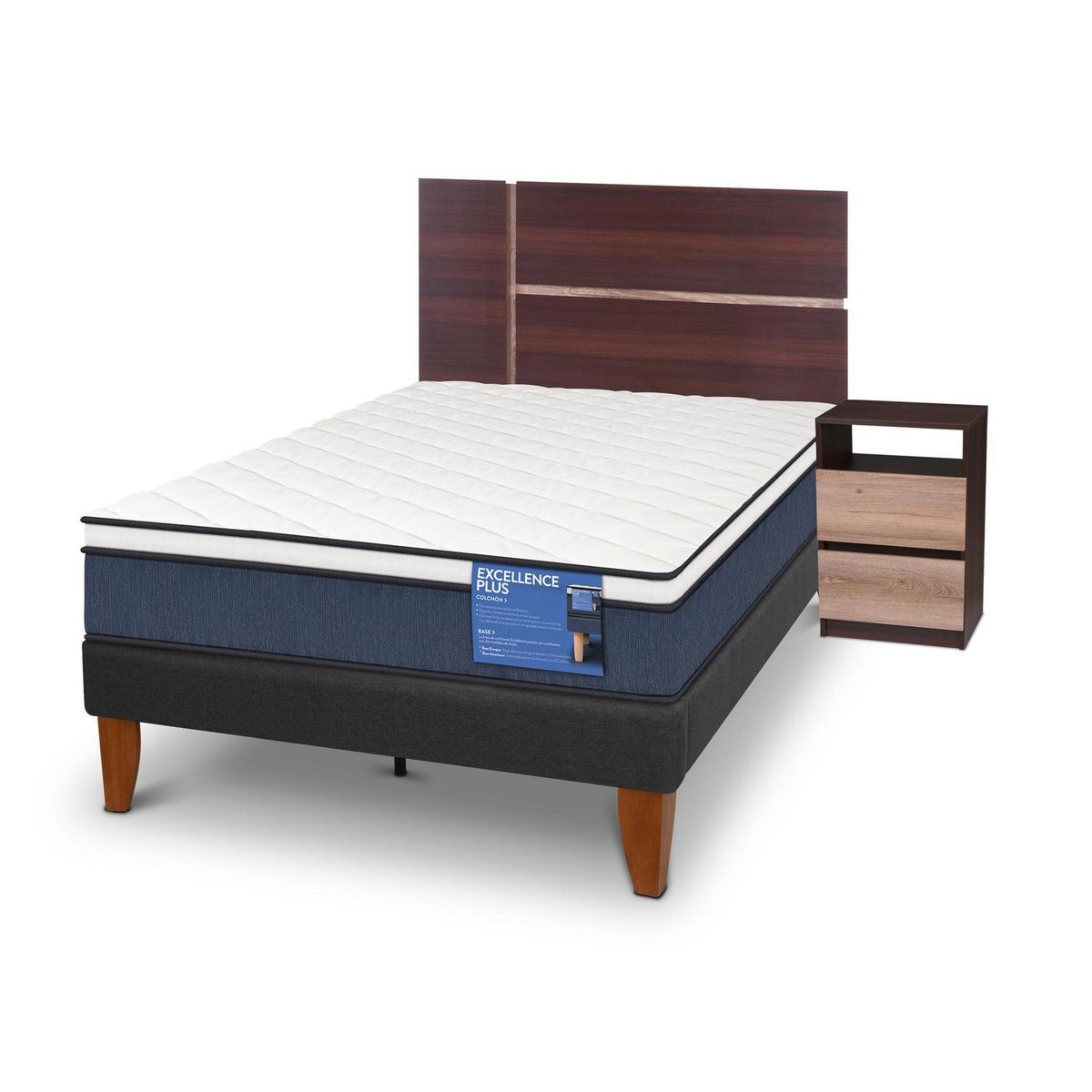 CIC - Cama europea Excellence 1.5 plazas + Muebles