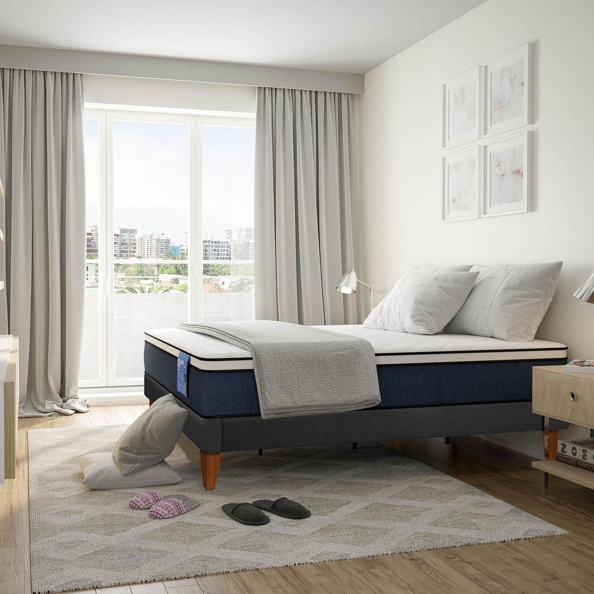 CIC - Cama europea Excellence 1.5 plazas + Muebles