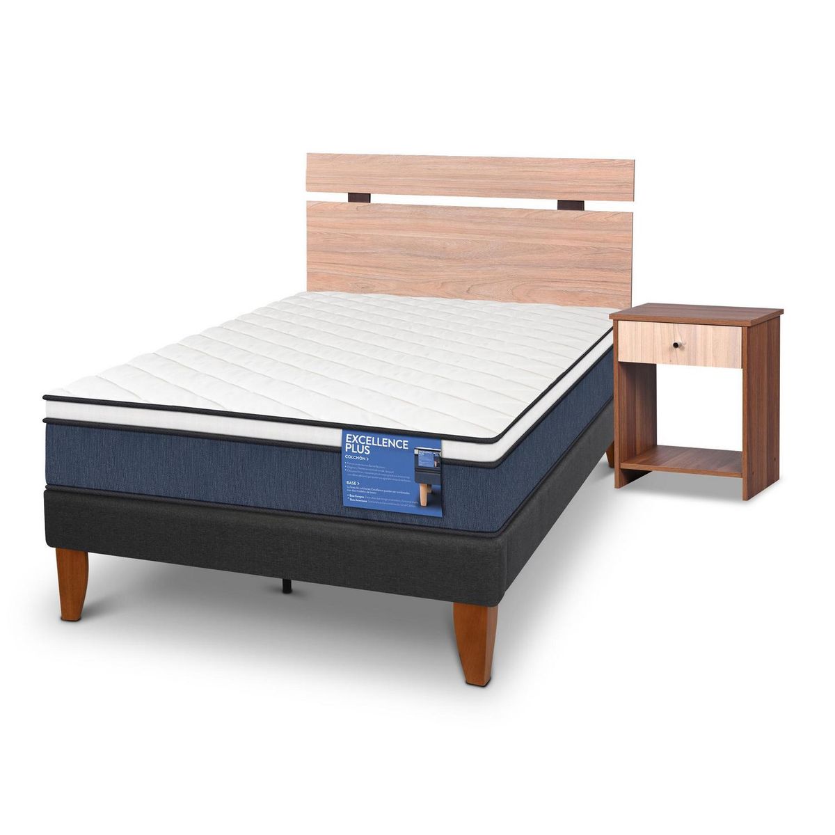 CIC - Cama europea Excellence 1.5 plazas + Muebles