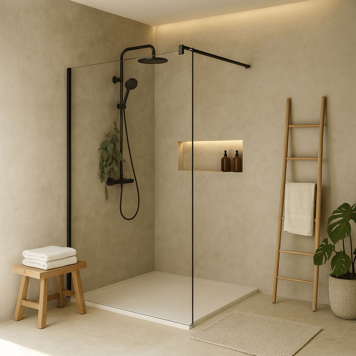 DUSCHY - Mampara de ducha fija 400x1900 mm EASY CLEAN