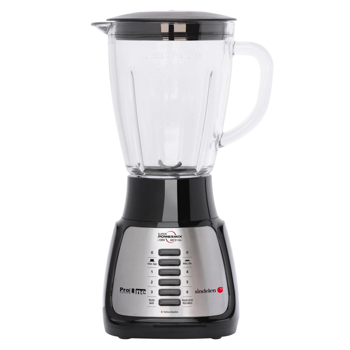 SINDELEN - Licuadora Jarro Vidrio 1.5 Litros Plata L-5500IN