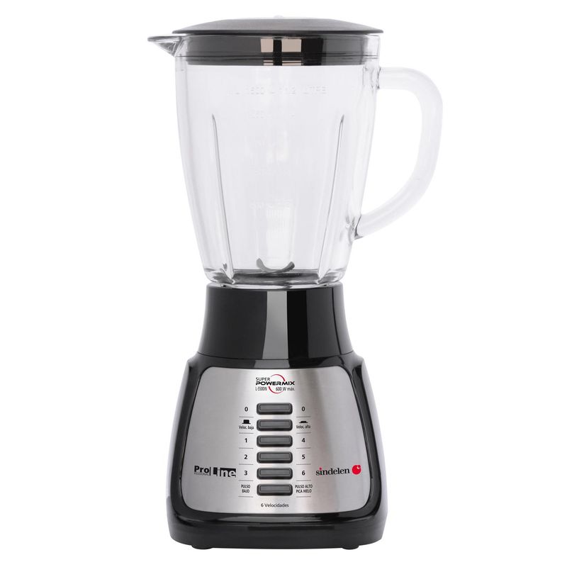 SINDELEN - Licuadora jarro vidrio 1,5 litros 600W