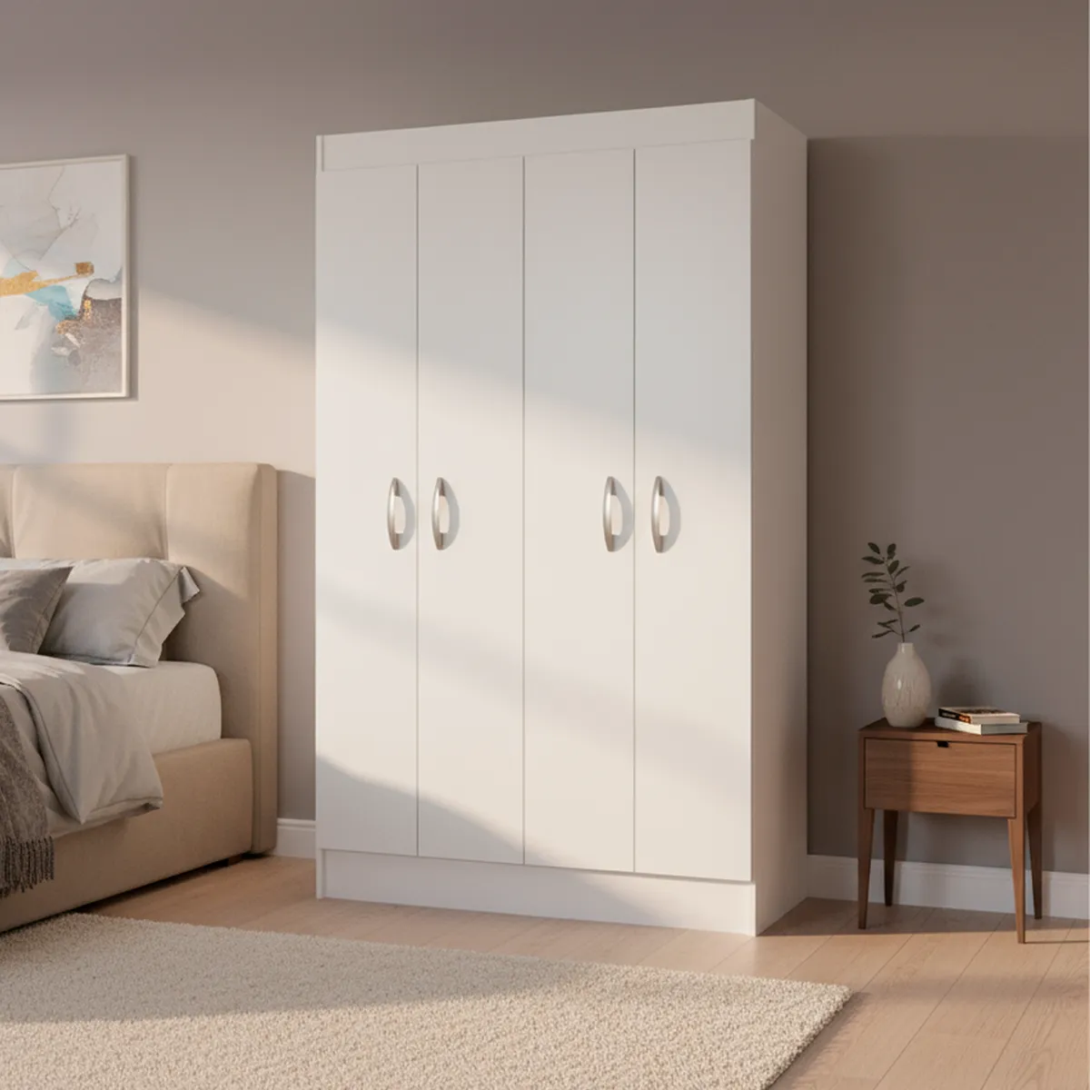 CIC - Clóset Bagua 4 Puerta(s) 3 Repisa(s) 95xx38 cm Blanco