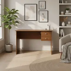 MOBIKIT - Escritorio 2 Cajones con Llave 110 Nogal 110X60X75