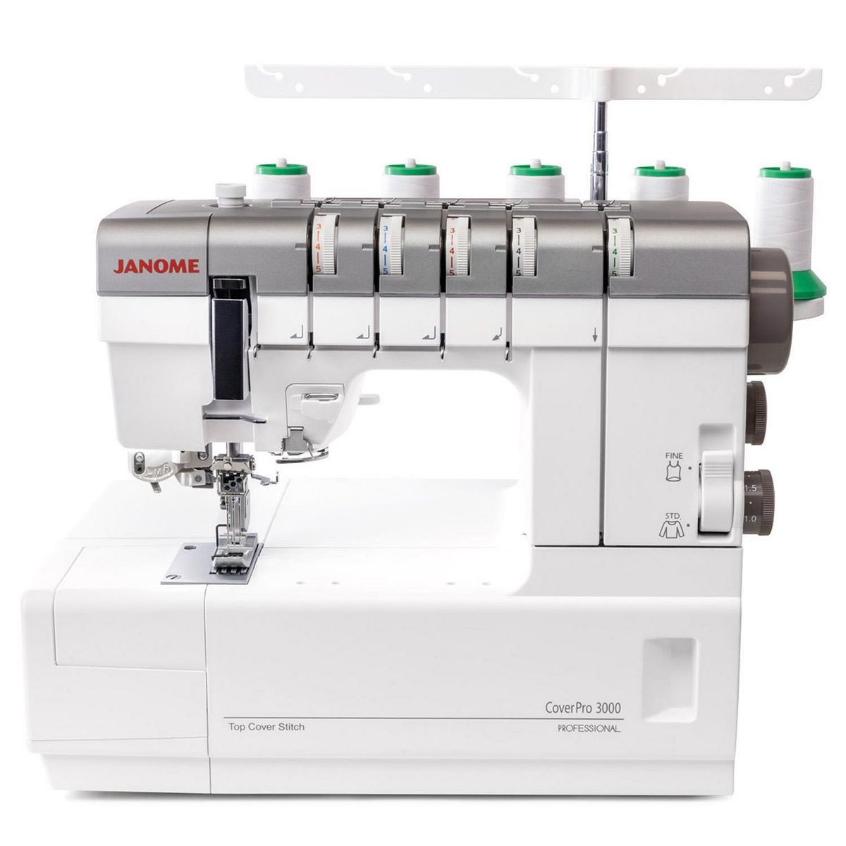 JANOME - Máquina colleretera profesional blanca 54 W
