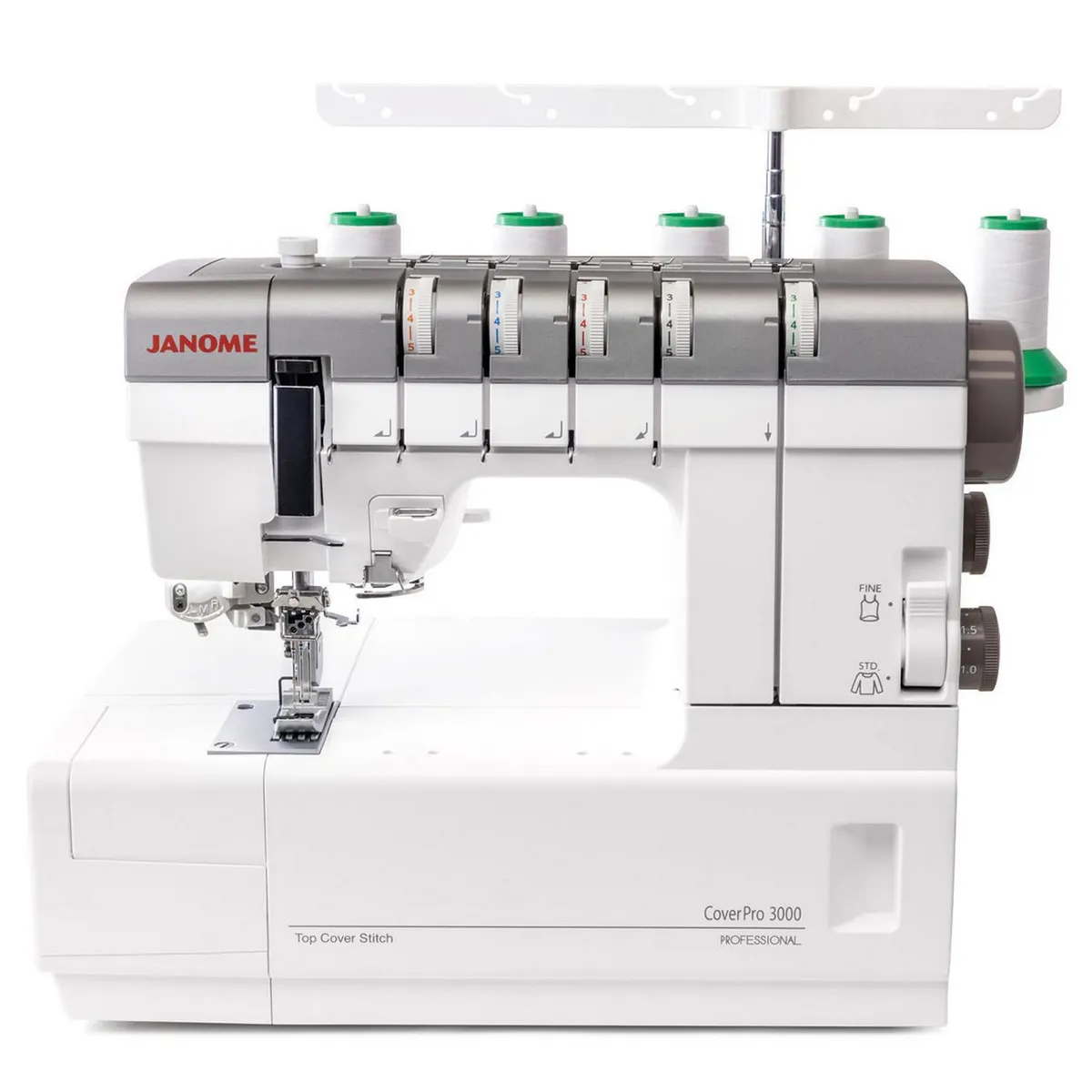 JANOME - Máquina colleretera profesional blanca 54 W