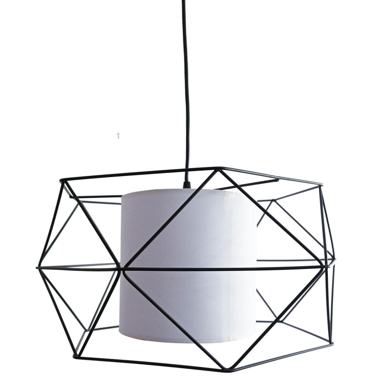 LAMPARAS MANQUEHUE - Lámpara Colgante Hexagonal Metal Negro