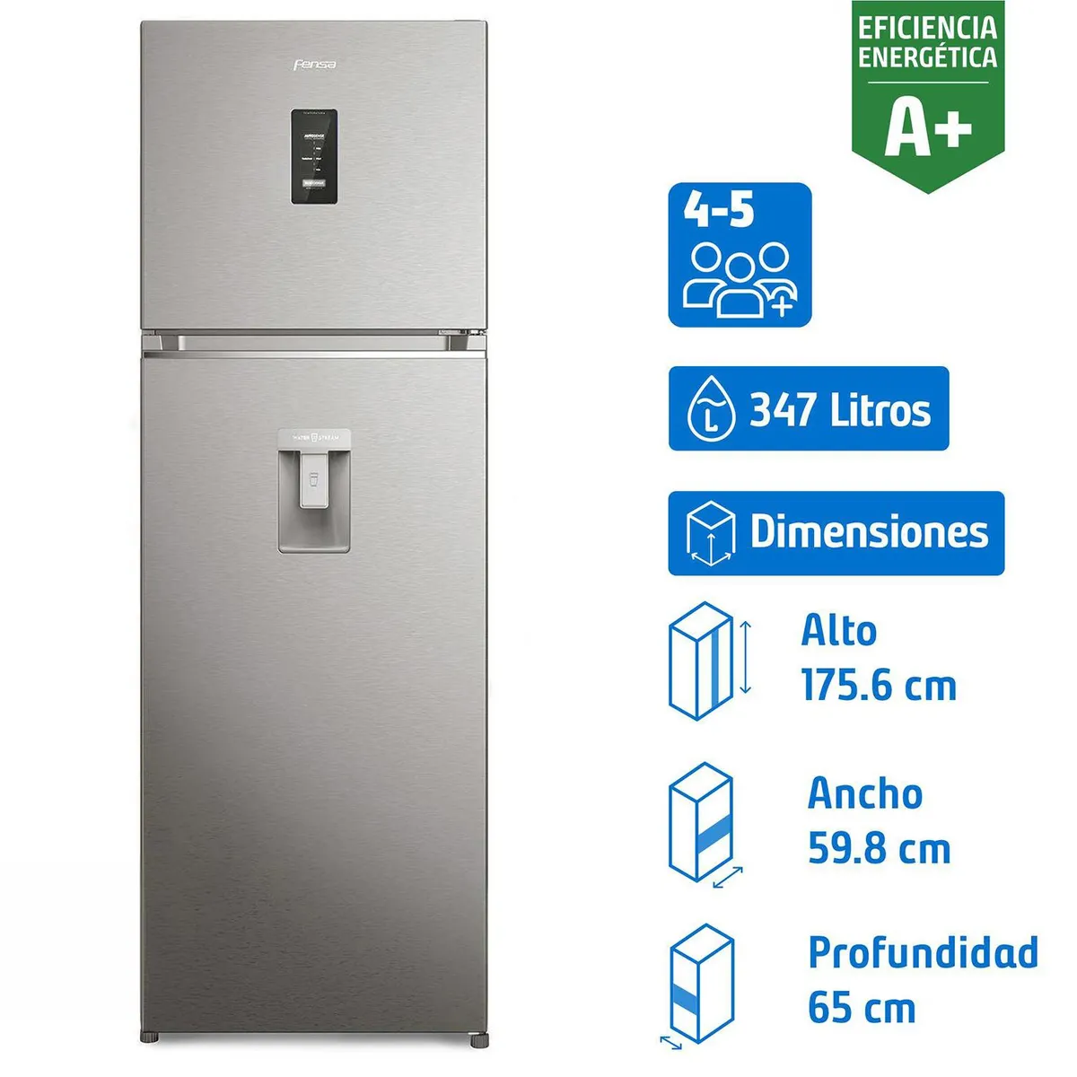 FENSA - Refrigerador Top Freezer No Frost 347 Litros Silver IF35E