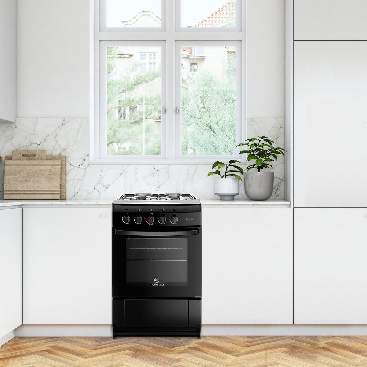 MADEMSA - Cocina a Gas 4 Platos Negro MV 120 T