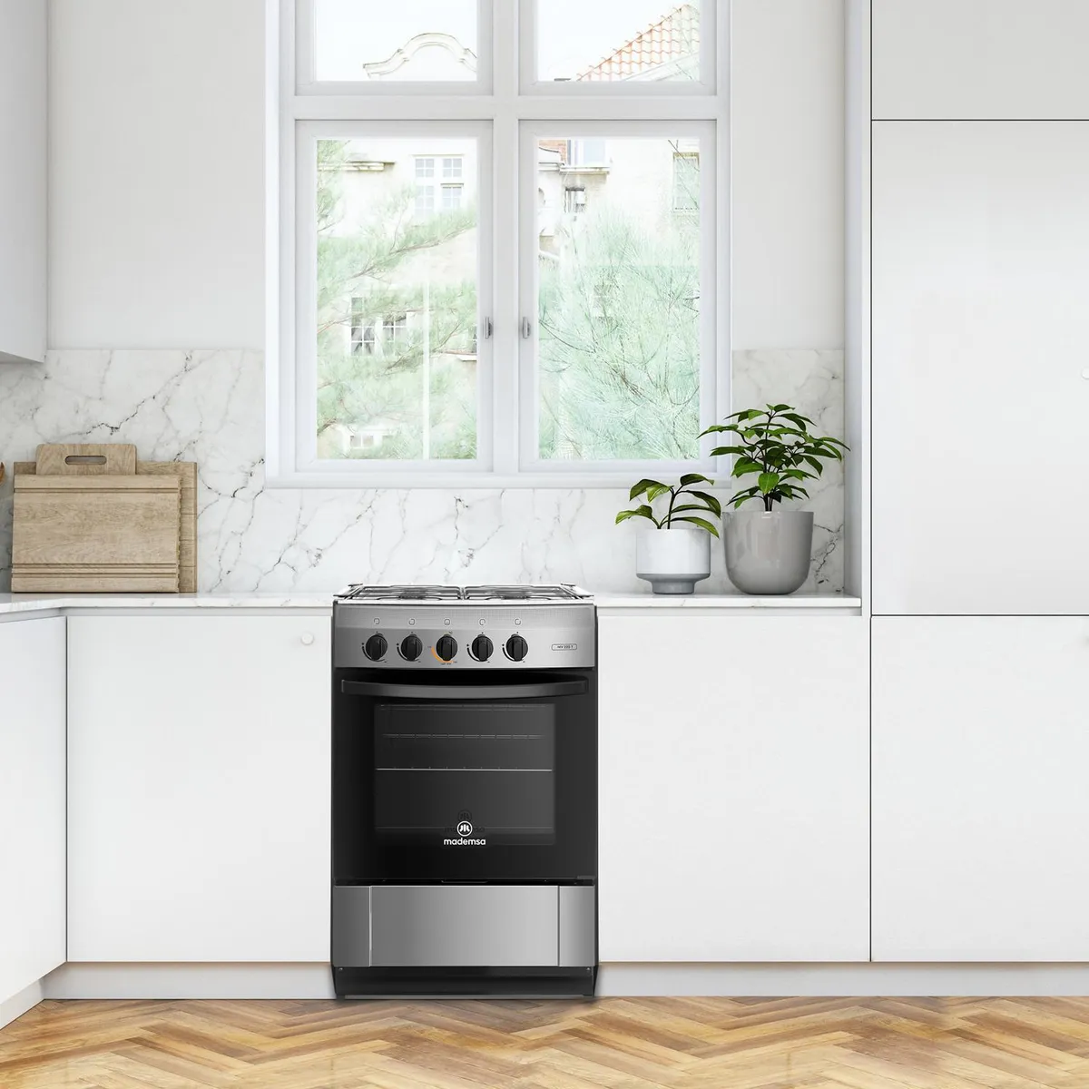 MADEMSA - Cocina a Gas 4 Platos Acero MV 220 T