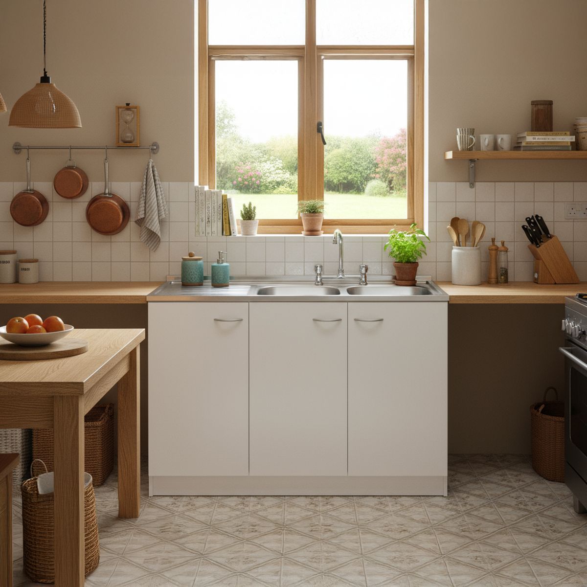 BELLA CUCINA - Kit Lavaplatos 120cm blanco izquierdo