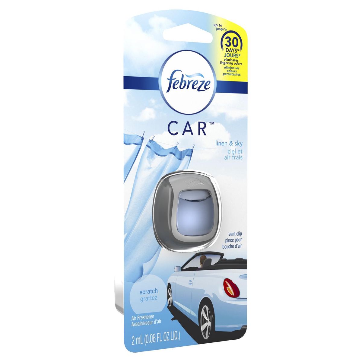 FEBREZE - Ambientador Automotriz Febreze Linen & Sky Larga Duración