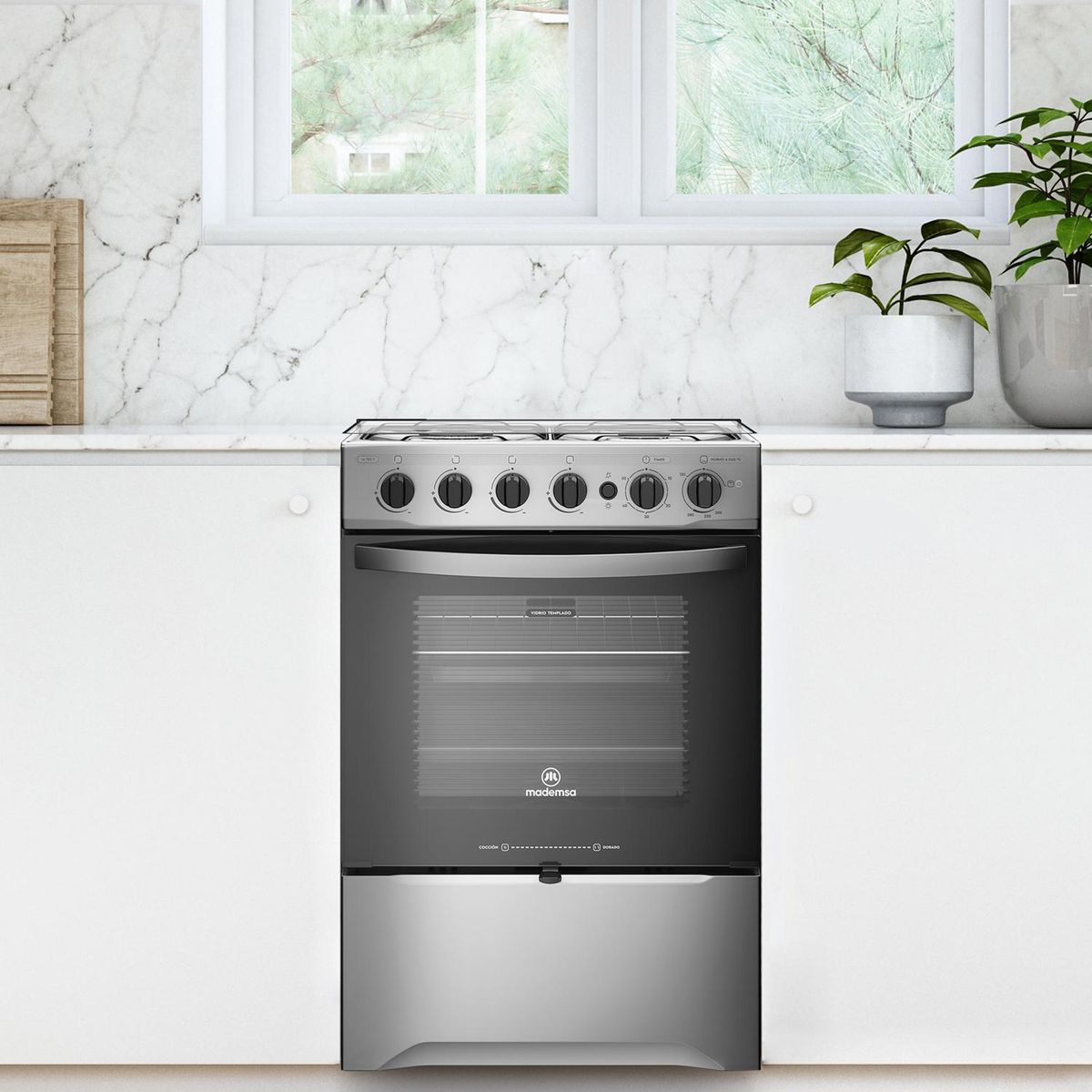 MADEMSA - Cocina a Gas 4 Platos Silver M 785 T