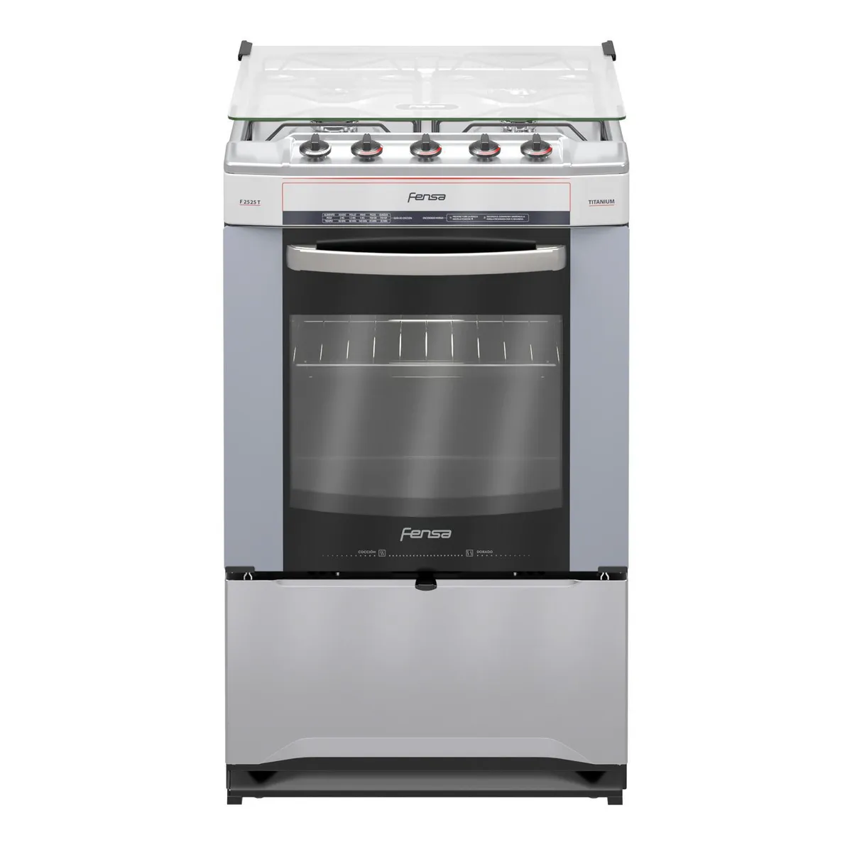 FENSA - Cocina a Gas 4 Platos Silver F 2525 T