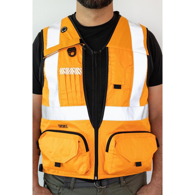 TOPSAFE - Chaleco geologo reflectante naranjo talla s