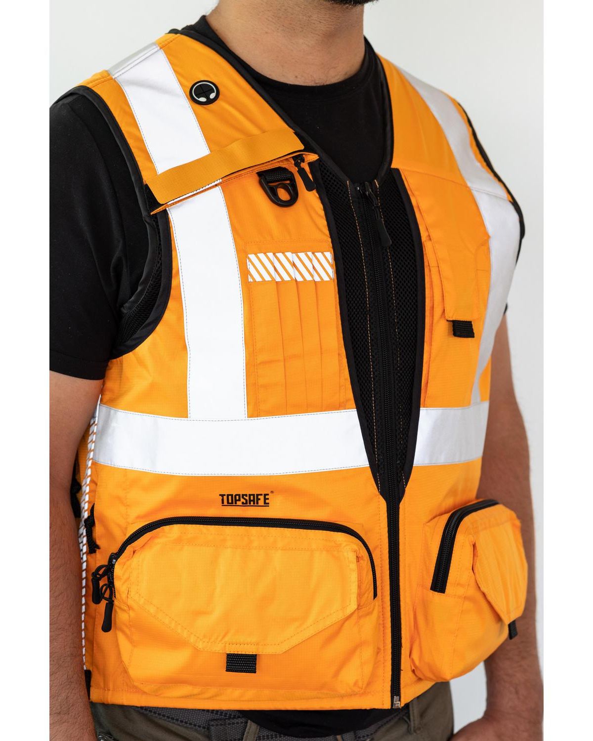 Chaleco geologo reflectante naranjo talla s Sodimac Chile