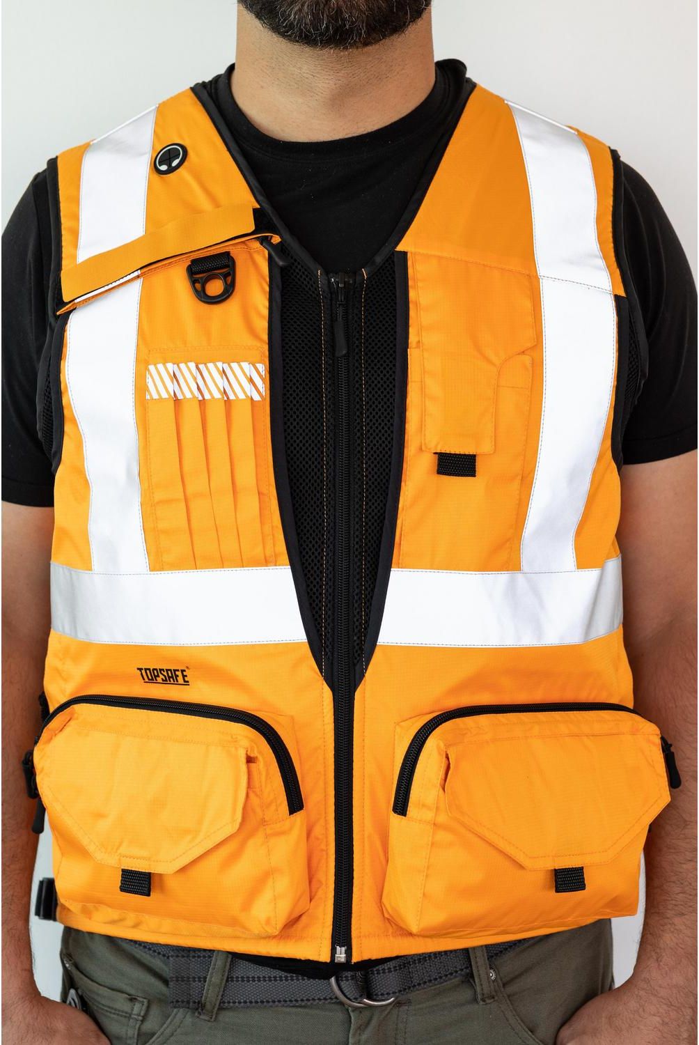 TOPSAFE - Chaleco geologo reflectante naranjo talla xxl