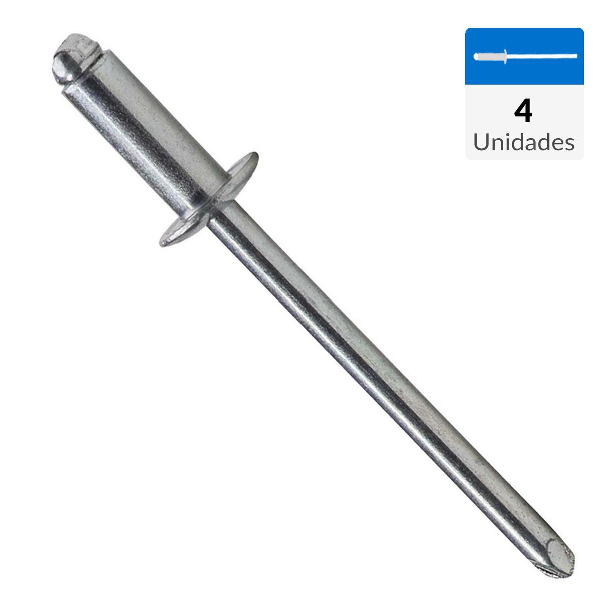 MAMUT - Remache tipo pop vástago y cuerpo ac. inox. M3.2 x 6 mm 4 unid