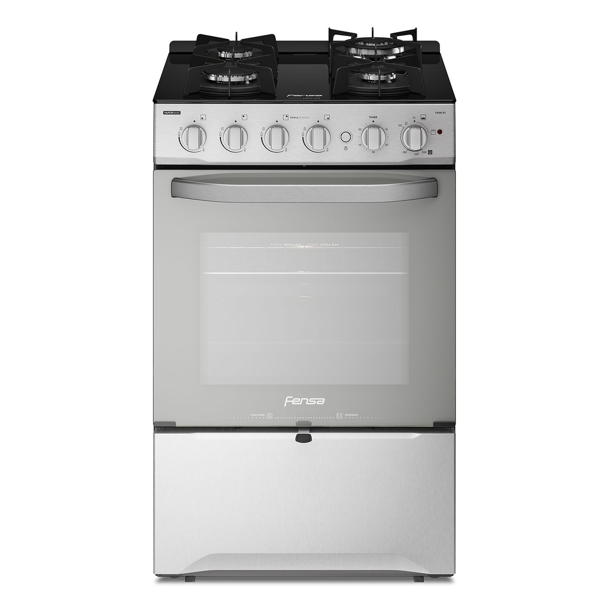FENSA - Cocina a Gas 4 Platos Espejado F 3000 RT
