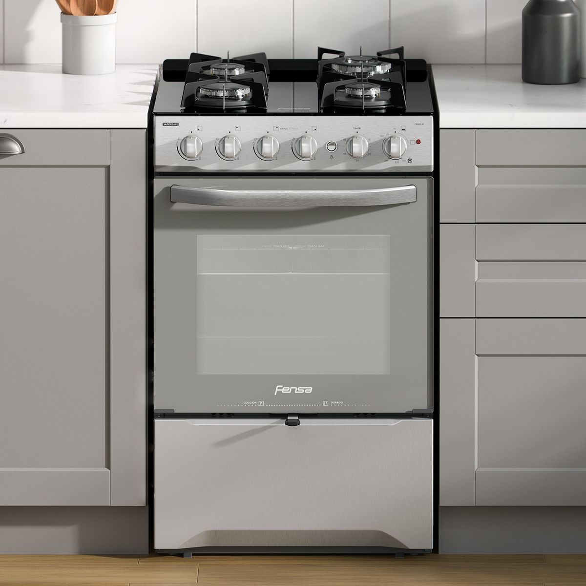 FENSA - Cocina a Gas 4 Platos Espejado F 3000 RT