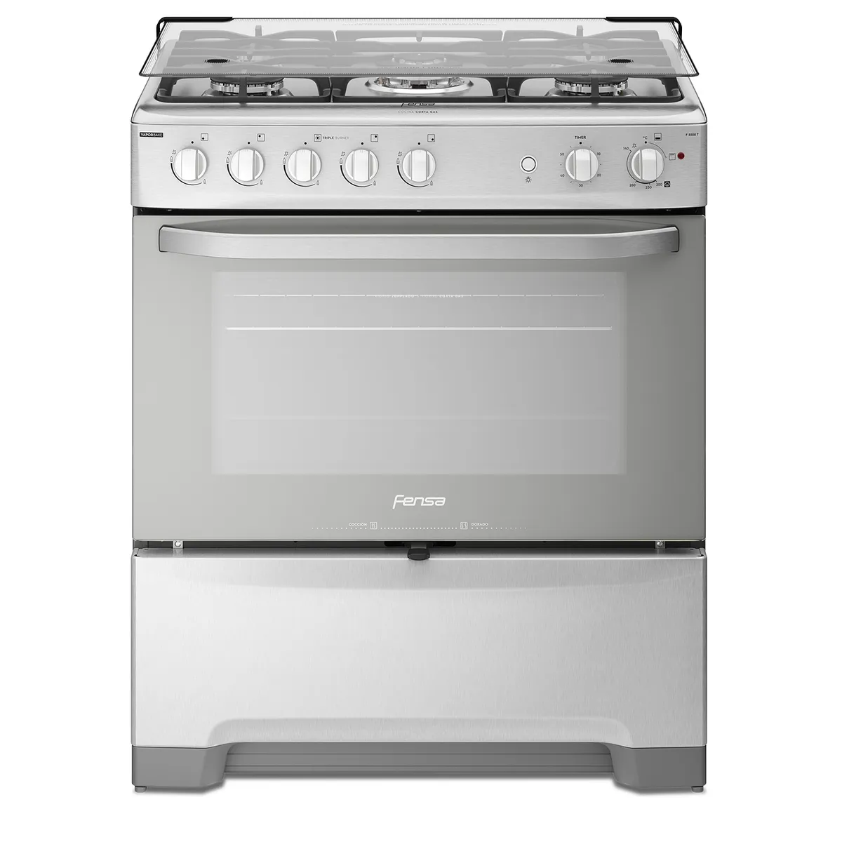 FENSA - Cocina a Gas 5 Platos Espejado F 5500 T