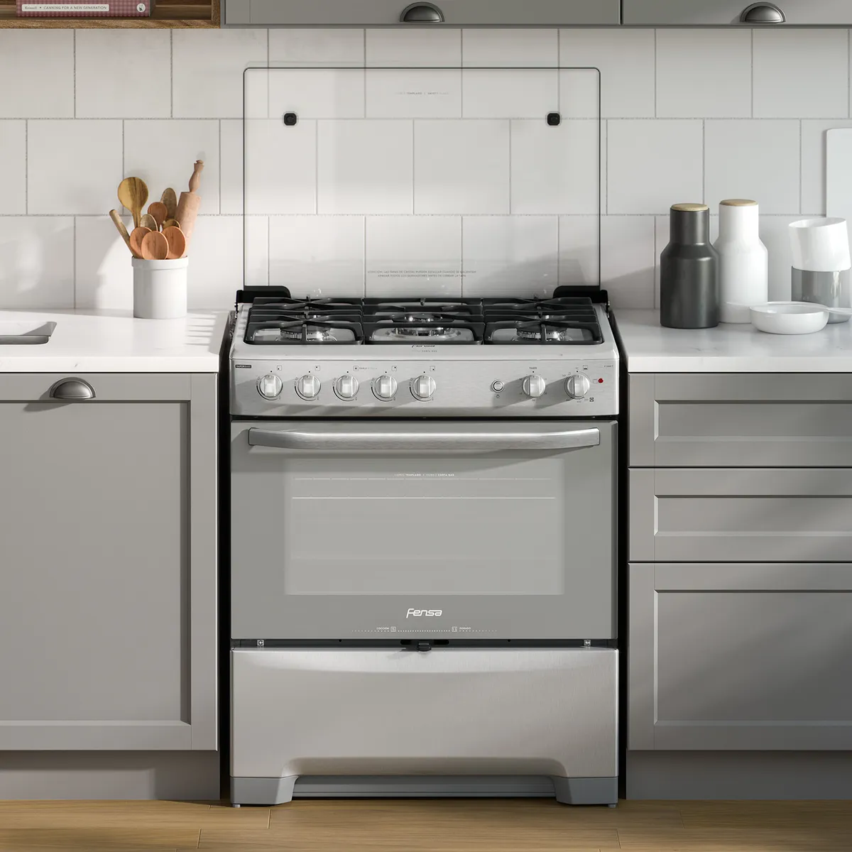 FENSA - Cocina a Gas 5 Platos Espejado F 5500 T