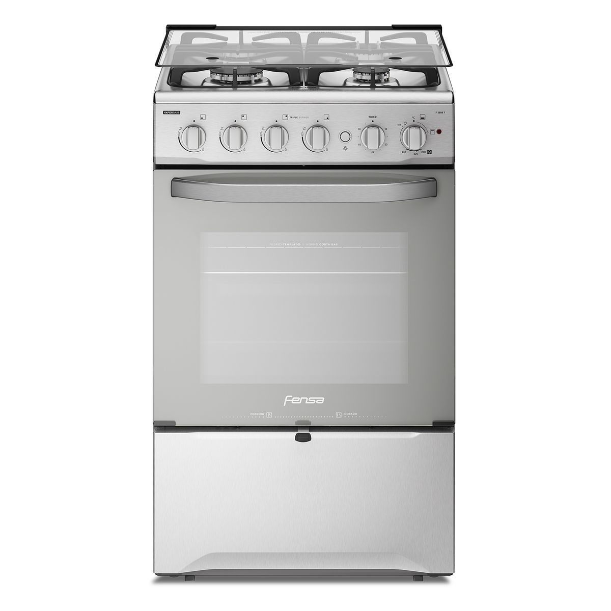 FENSA - Cocina a Gas 4 Platos Espejado F 2808 T