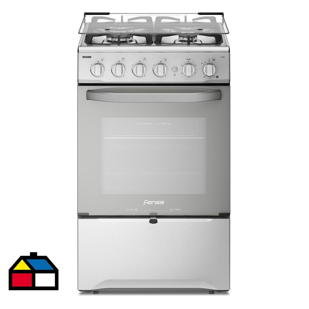 FENSA - Cocina a Gas 4 Platos Espejado F 2608 T