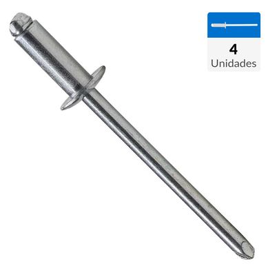 Remache tipo pop vstago y cuerpo ac. inox. M4.0 x 10 mm 4 unid