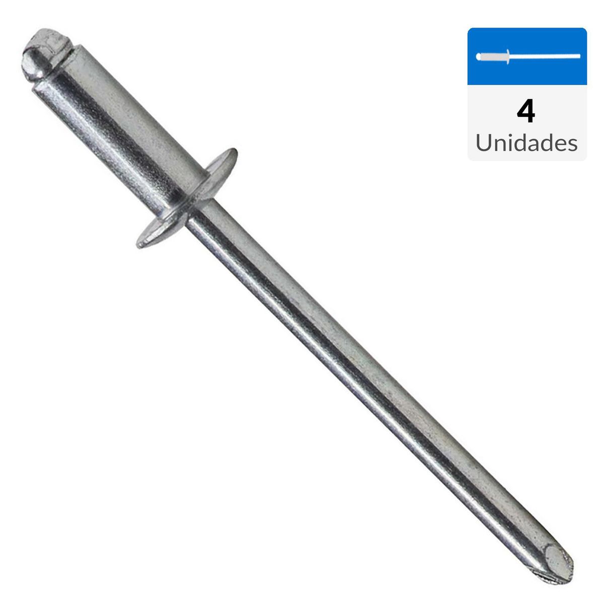 Remache tipo pop vástago y cuerpo ac. inox. M4.0 x 10 mm 4 unid, marca MAMUT - Foto Principal