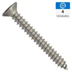 MAMUT - Tornillo Roscalata Cabeza Plana Metal 1/2 " 4.1 mm 4 Unidades