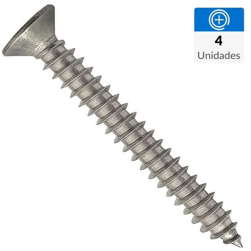 MAMUT - Tornillo Roscalata Cabeza Plana Metal 1/2 " 3.5 mm 4 Unidades