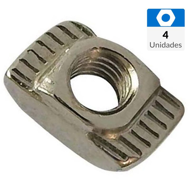 MAMUT - Tuerca riel euro 30 de M4 x 15 mm niquelada 4 unid