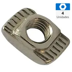 MAMUT - Tuerca riel euro 30 de M5 x 15 mm niquelada 4 unid